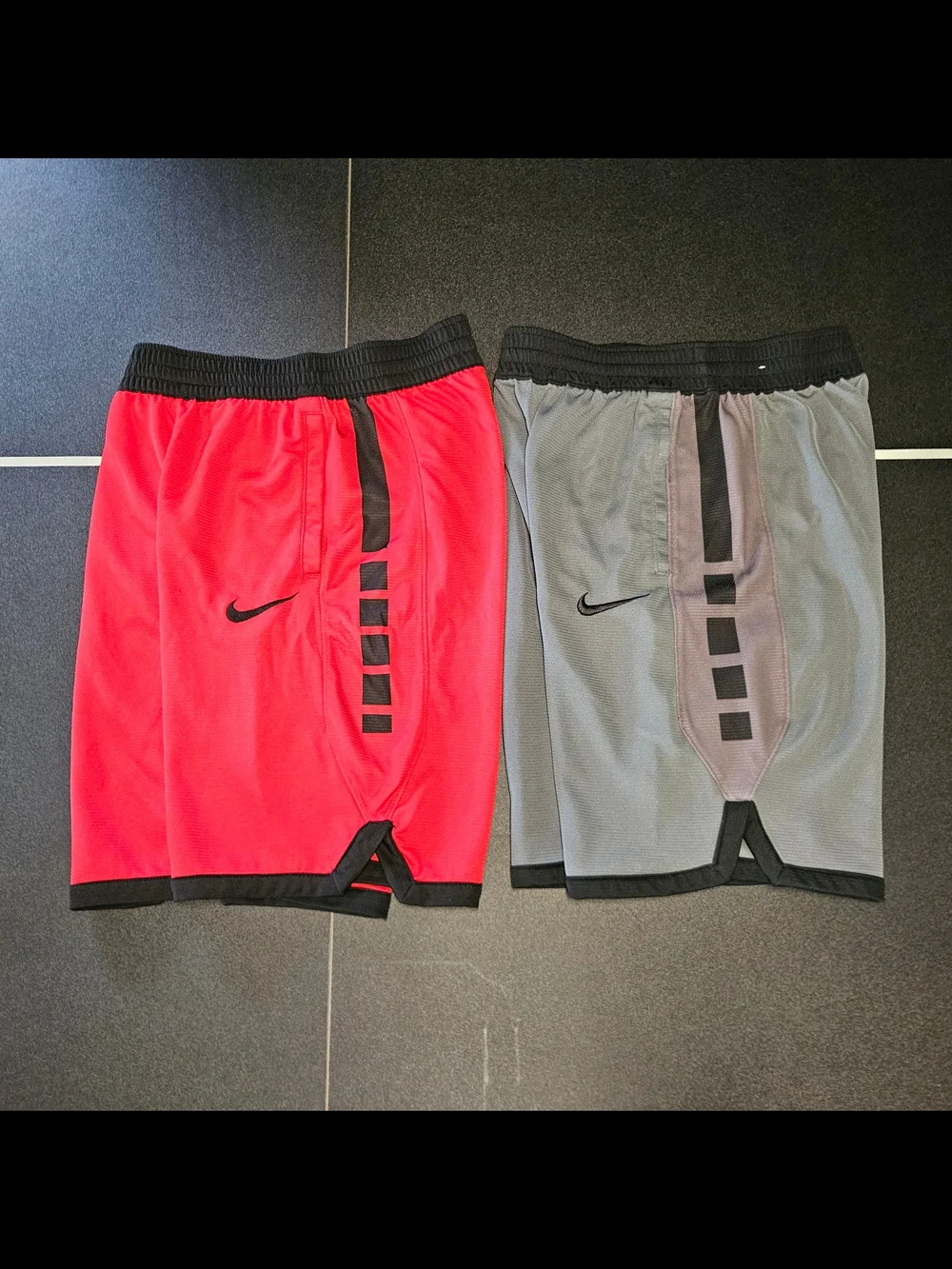 Nike Kids Large Gray Colorblock Athletic Basketball Shorts